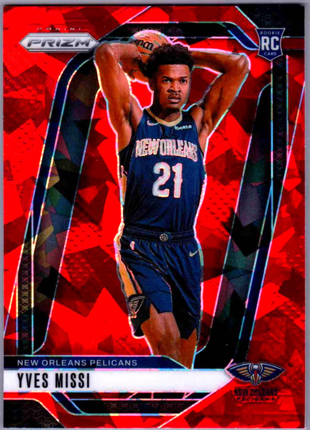 2024-25 Panini Prizm - Yves Missi (RC) CRACKED RED ICE #233 Pelican Rookie