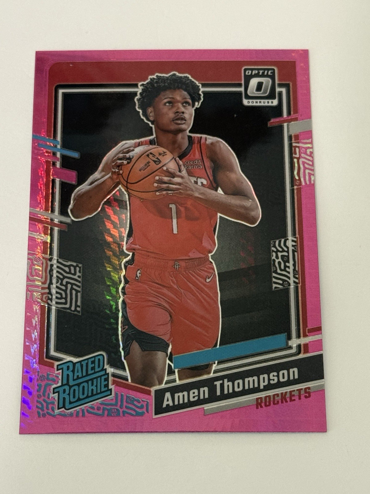 2023-24 Donruss Optic Amen Thompson RC Hyper Pink Prizm Rated Rookie #229