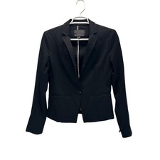 Banana Republic Classic Blazer Ponte Knit Black 0 Business Preppy