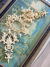 Large 3 pc victorian chic diy decorative architectural furniture applique onlay