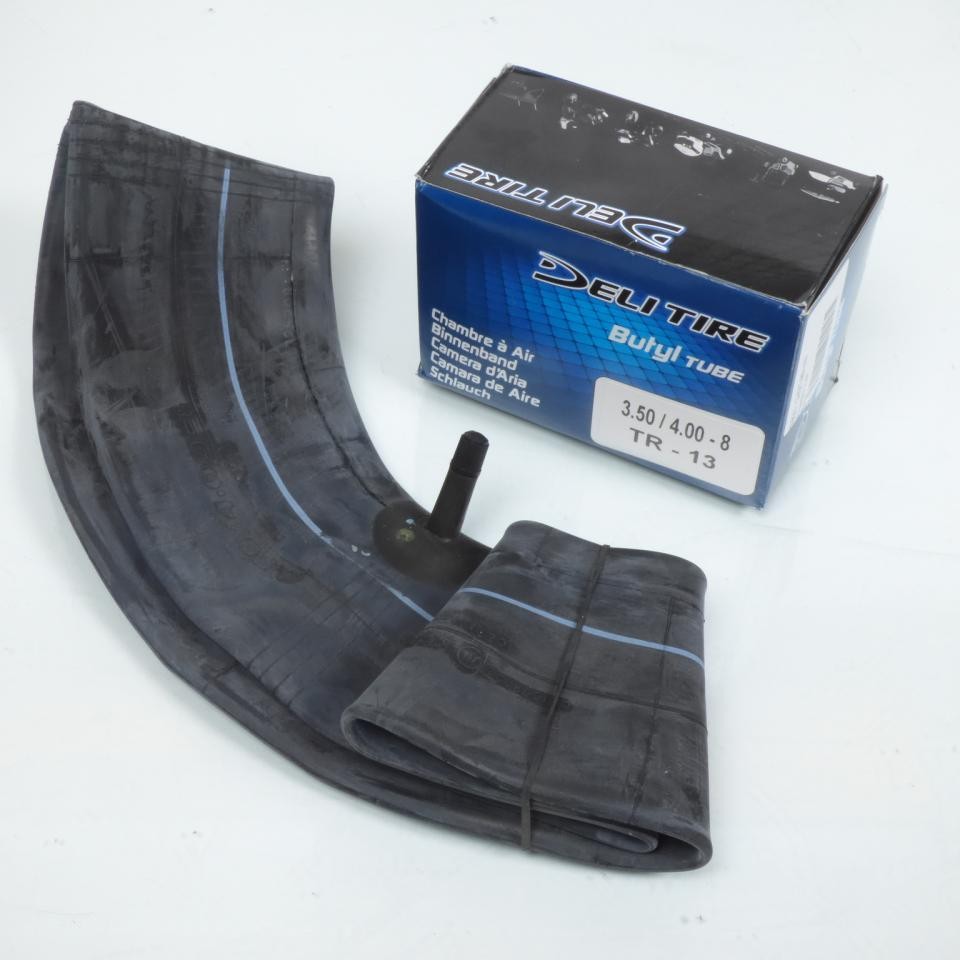 Chambre à air Deli Tire moto 3.50-8 dimensions 3.50x8 à 4.00-8 avec valve TR-13