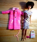 VTG Barbie JCPenney or Maddie Mod Coat Excellent w Extras 5 Pieces No Doll
