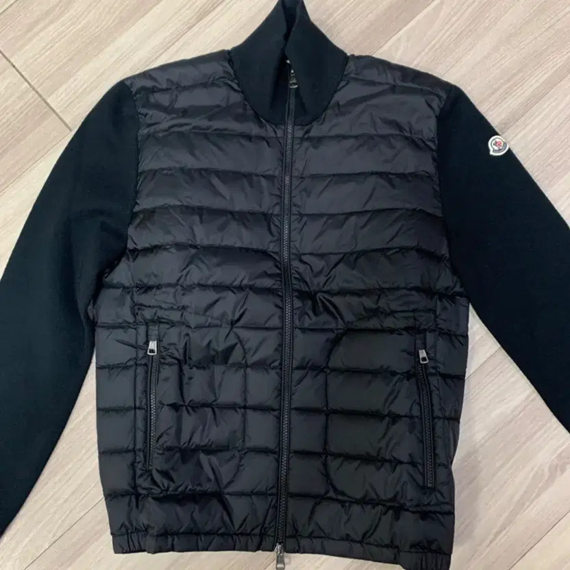 Moncler Knit Padded Down Jacket, Navy, Size L, Authentic thumbnail 2