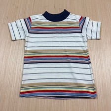 Vintage 70s 80s Health Tex Toddler Striped T Shirt size 6 ringer Permanent Press