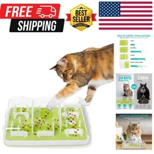 Interactive Cat Puzzle Feeder & Slow Feed Toy – Mental Stimulation Treat Disp...