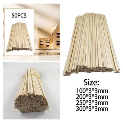 50 Stück unbehandelte Holzstäbchen Woodcrafts Dübelleisten für