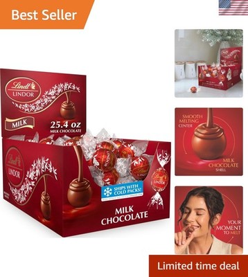 Decadent LINDOR Milk Chocolate Truffles 25.4 oz., 60 Count - Delightful Gift Box