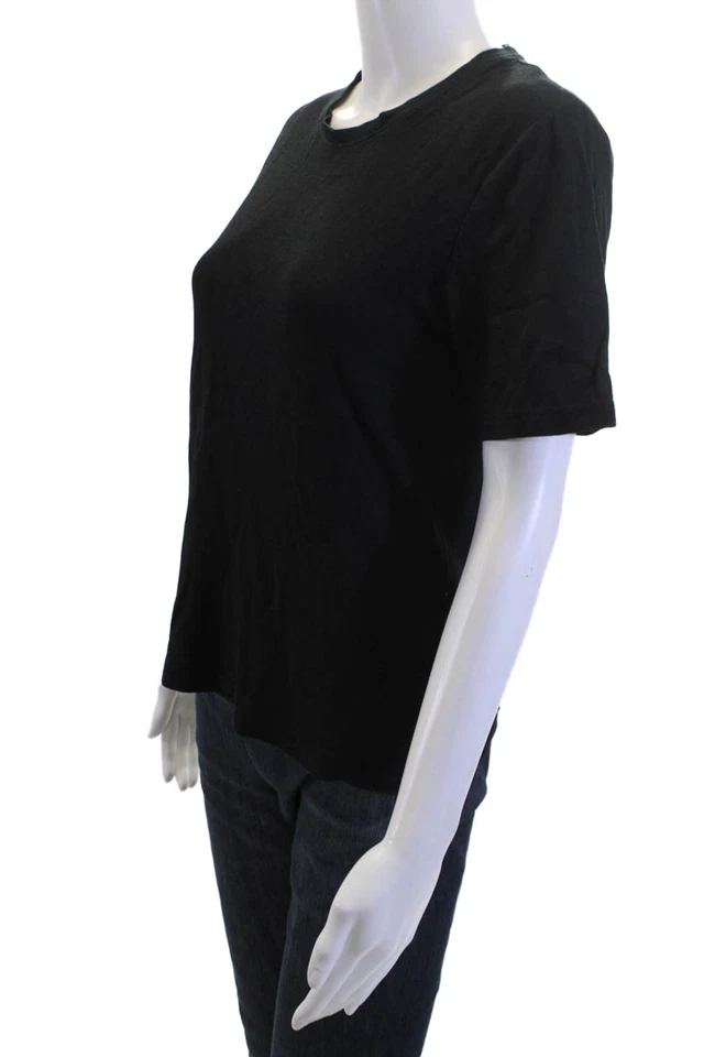 Rag & Bone Womens Black Cotton Modal Crewneck Short Sleeve Tee Size L - Image 2 of 4