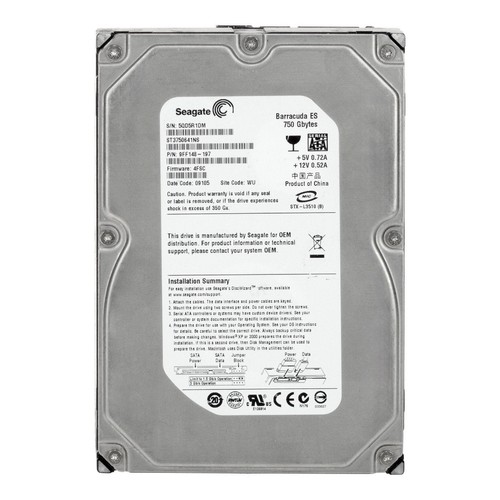 Hard Drive Seagate barracuda It ST3750641NS 750GB 7.2K 16MB SATA II 3.5'' - Picture 3 of 3