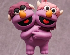 Sesame Street NEW * Two-Headed Monster Clip * Blind Bag Series 3 Key Monogram