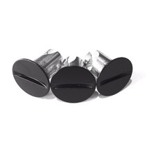 Black Slotted Head Qtr Turn DZUS Button Fasteners - 500 Flat 10pk