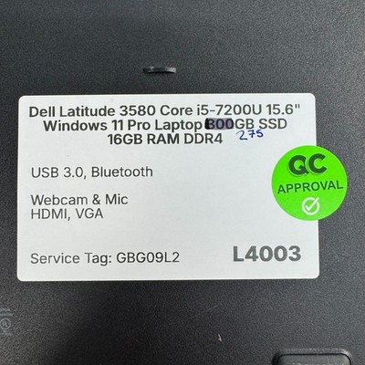 Dell Latitude 3580 i5-7200U 15.6