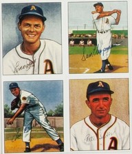 EDDIE JOOST + SAM CHAPMAN + LOU BRISSIE & PETE SUDER MULTI SIGNED 8x9 PHOTO