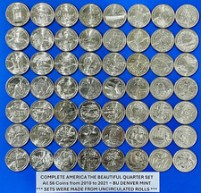 AMERICA THE BEAUTIFUL Quarters Set 56 Uncirculated Coins ~ ALL DENVER MINT