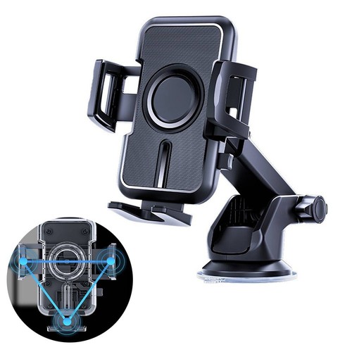 Support téléphone voiture ventouse 360 degrés pour tableau de bord et support - Photo 6 sur 8