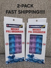 2-PACK WEEKLY PILL ORGANIZER AM PM 7 DAY FAST SHIPPING  