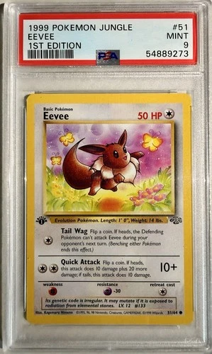 1999 Pokemon Jungle 1st Edition Eevee Card 51/64 PSA 9