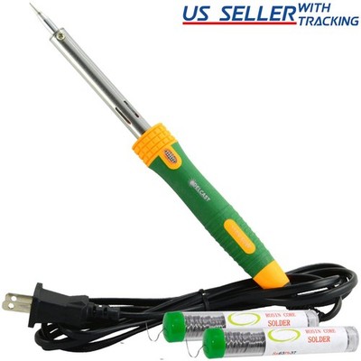 60W Pencil Tip Soldering Iron w/ 2x Tubes of Solder 63/37, 0.6mm (12.5g each)