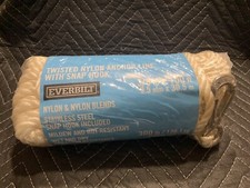 EVERBILT Nylon Anchor Line with Snap Hook Twist Rope White 3/8 in. x 100 ft.
