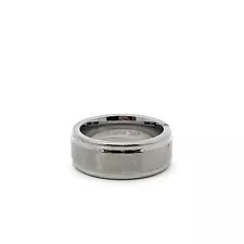 Triton 9mm Comfort Fit Polished Stainless Steel Grooved Edge Band Ring