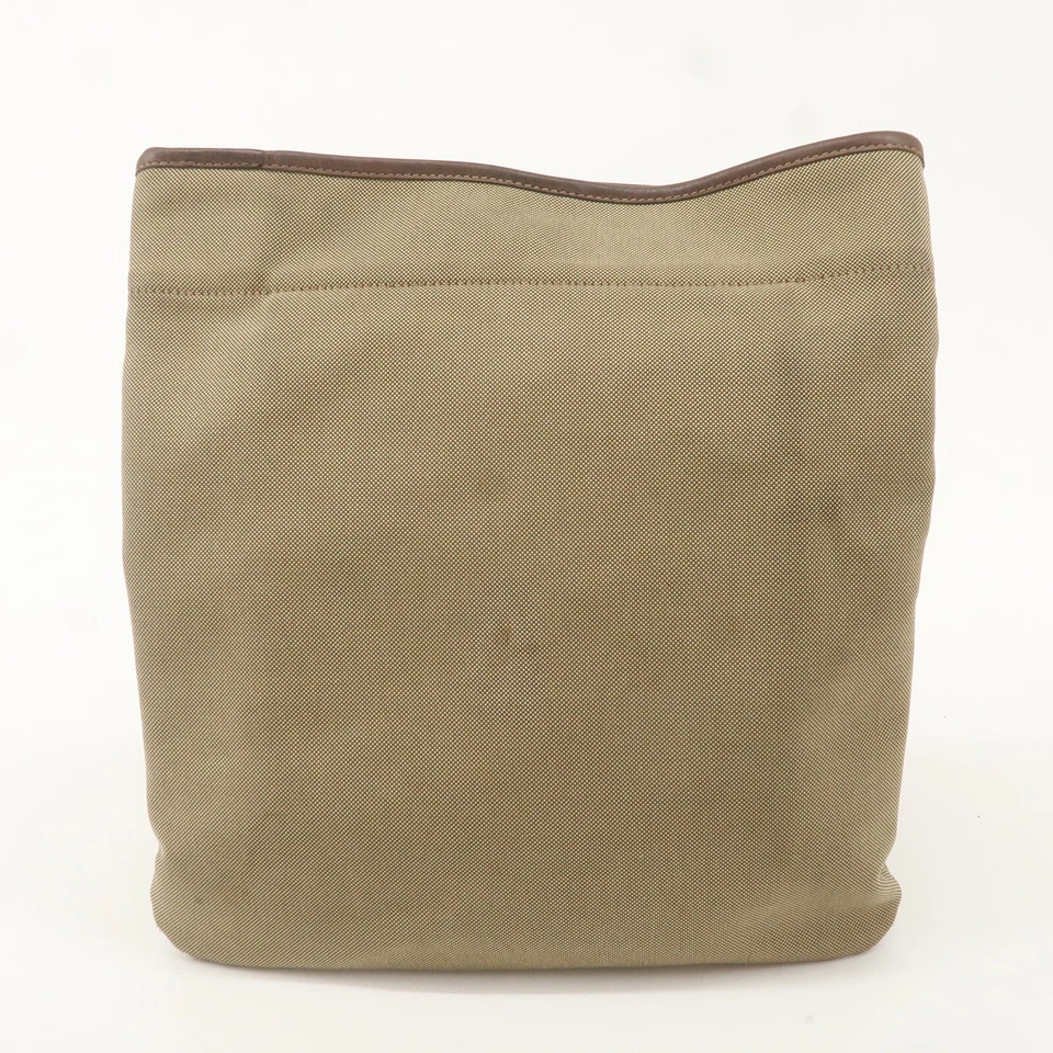 PRADA Logo Shoulder Bag Crossbody Bag Beige Brown Jaguard Leather Auth Used - Image 2 of 4