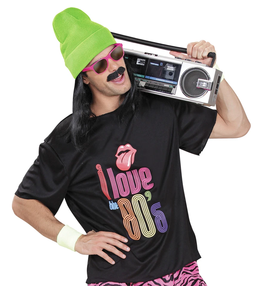 Wool Look Neon Green Beanie - Costume Accessory Fancy Dress Up 80's Disco Hat - Image 3 of 4