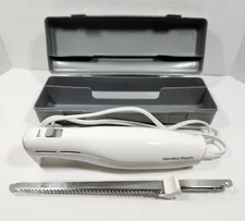 Hamilton Beach Electric Knife Set Carving Kit w/Storage Case 74250R White Slicer