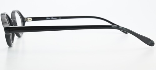 Lesca Lunetier Glasses Frame 346 43-22 Col. 424 Black Acetate Oval Look Fait - 第 3/12 張圖片