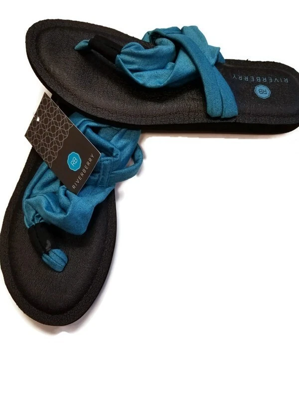 Riverberry Namaste Sling Style Flip Flops With Yoga Mat Padding Womens Size  8