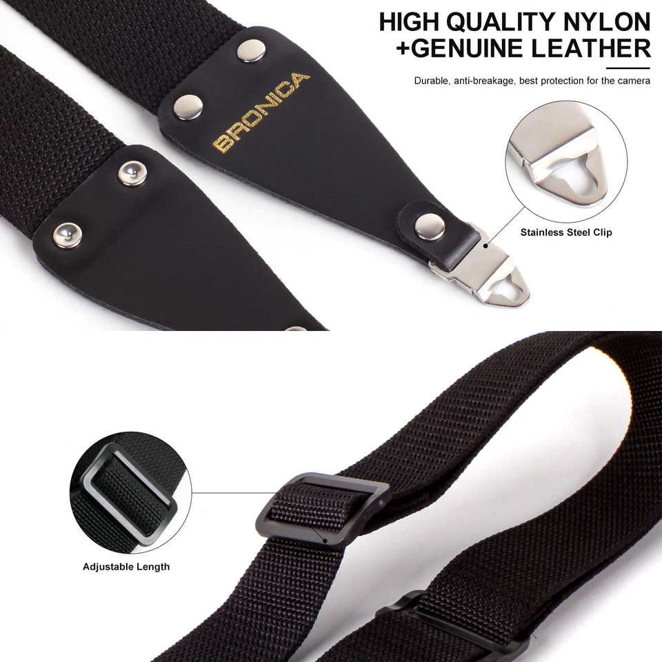 Correa de hombro ajustable de 38 mm de nailon para cámara Zenza Bronica S2 EC-TL 645 ETR Foto 3 de 4