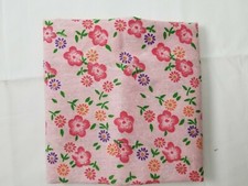 Pink Floral Print Cotton Fabric 1-piece 46" W x 1/2 yard L New