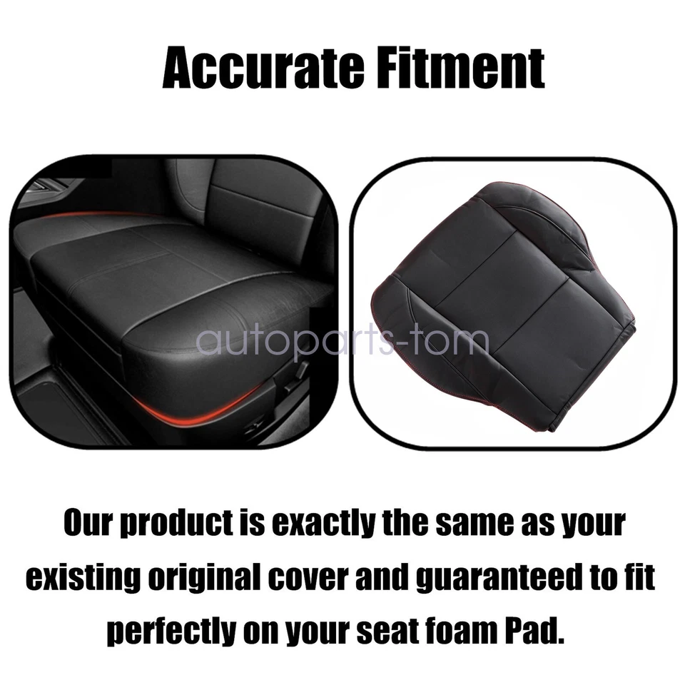 Cubierta de asiento inferior negra con costura roja para Nissan Titan 2011 2012 2013 Foto 4 de 4