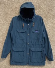 Penfield Womens Hooded Parka Coat Jacket Size Medium Blue W/ Plaid Lining