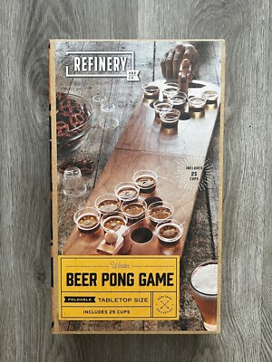 Refinery Wooden Beer Pong Game Foldable Tabletop NEW in Box