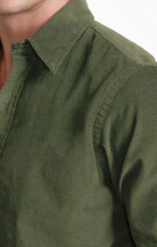 Trademark Attendance Precipice Camicia uomo invernale in velluto a coste Verde maniche lunghe casual | eBay