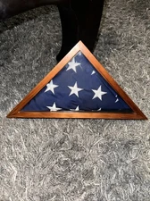 Green Tree Gallery 16L × 3.5W × 8H American Flag Display Case For Veteran Burial