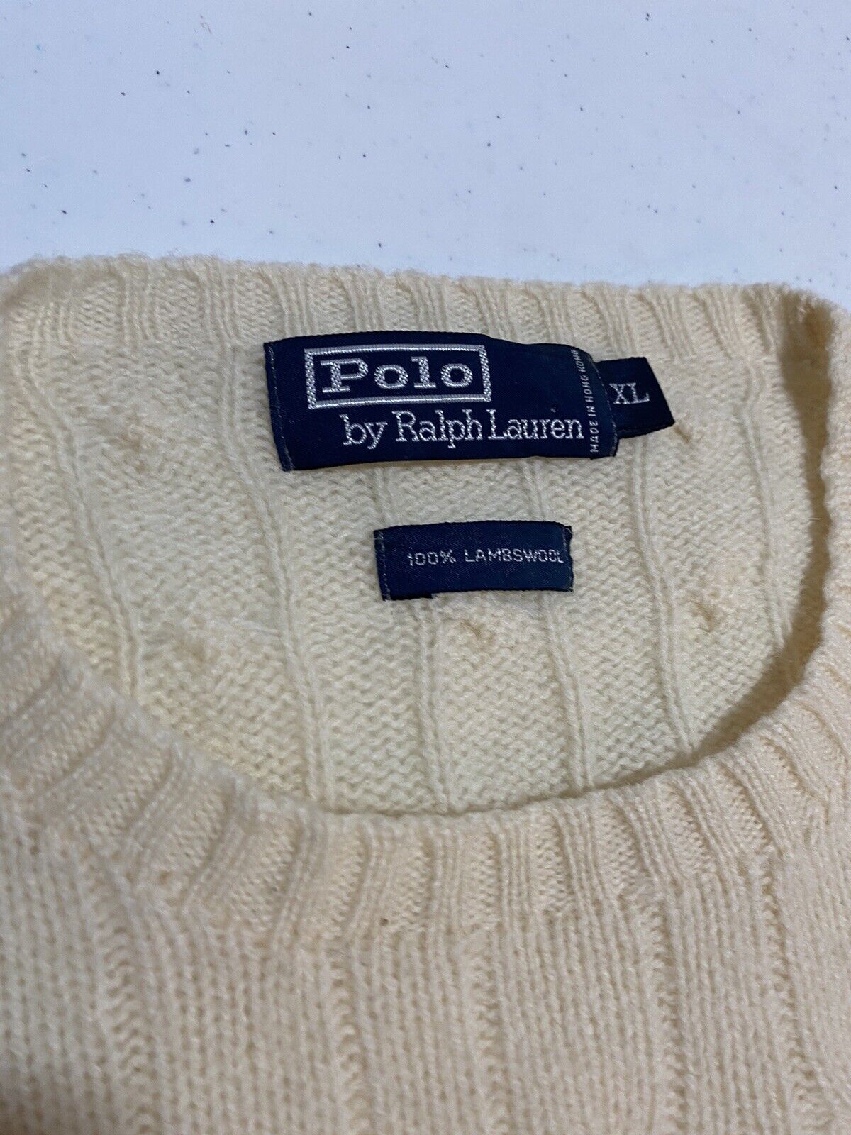 Vtg Polo Ralph Lauren Men's XL Tan Knit Sweater 1… - image 3