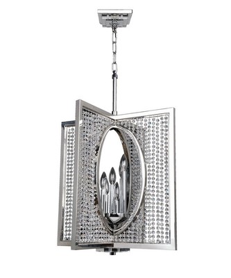 Rockefeller Chrome 6 Light Chandelier, Firenze Clear Crystal