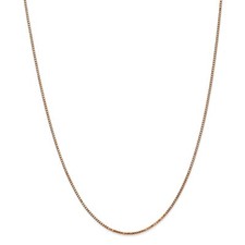 14k Rose Gold 1.3mm Solid Plain Box Link Chain w/ Lobster Clasp 16" - 30"