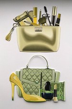 4 Handbag With Makeup Bag Large Die Cut Card Toppers 2 Of Each Design