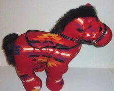 Pendelton Gund Franklin Wool Horse Pony Plush Southwestern Aztec RED RARE COLOR
