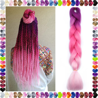 60cm Jumbo Synthetic Braid Hair Flechten Zopf Afro Strähnen Haarverlängerung DE