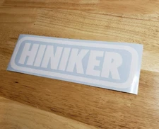 HINIKER snow plow pump cover hood DECAL STICKER 11.5" X 3.5" gloss WHITE FAST