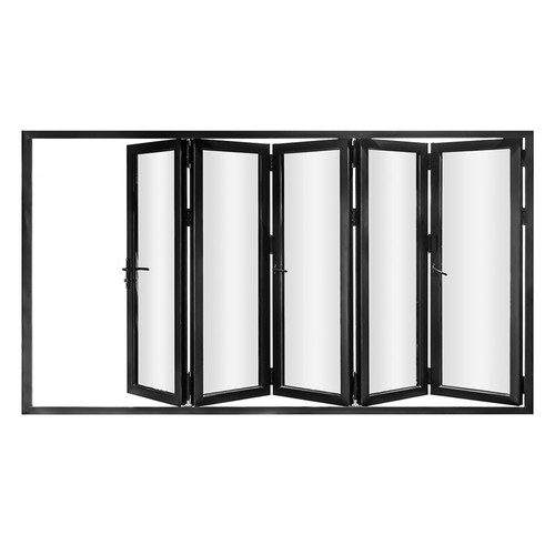 Pemberly Row 5 Panels Alumium Folding Door - Black Folded Out From Right To Left - Picture 10 of 20
