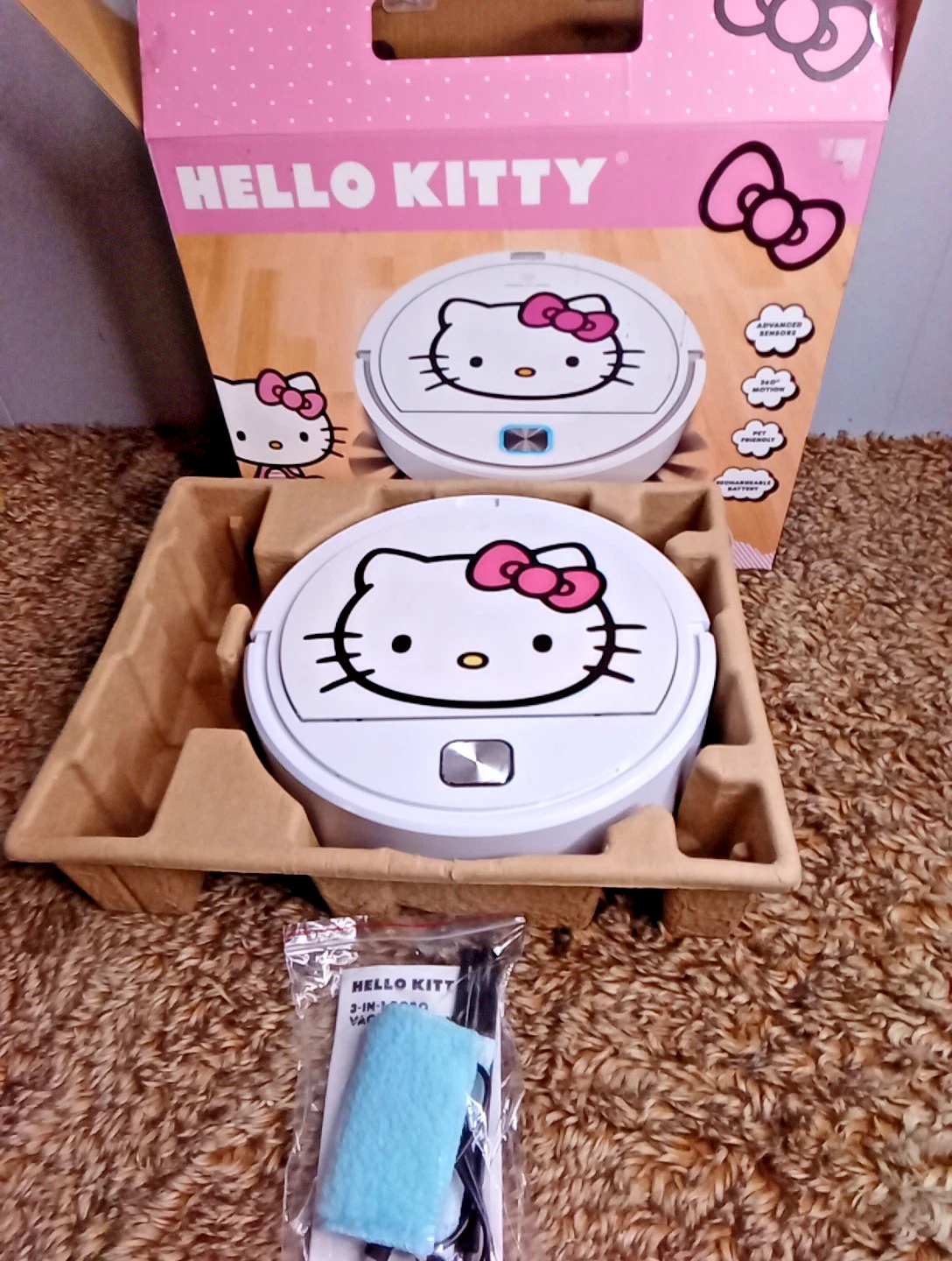 Sanrio Hello Kitty 3-in-1 Robot Vacuum Cleaner white WORKS