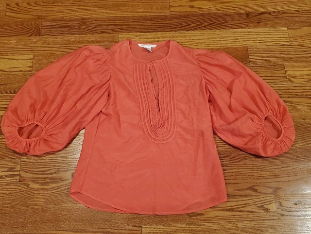 coral peasant top