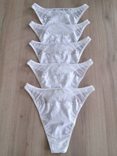LOT DE 5 STRINGS FEMME COULEUR BLANC