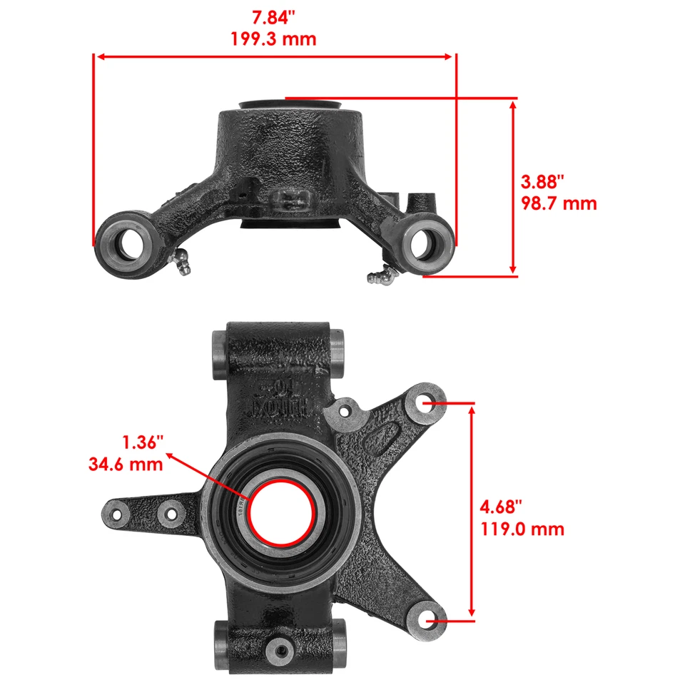 Nudillo de rueda trasera para Yamaha Wolverine R-Spec 700 YXE700 2016-18 izquierda y derecha Foto 2 de 4