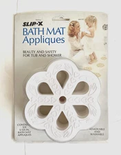 Vintage 1993 Slip-X Bath 6 Mat Appliques Tub Shower Removable Washable NIB NOS