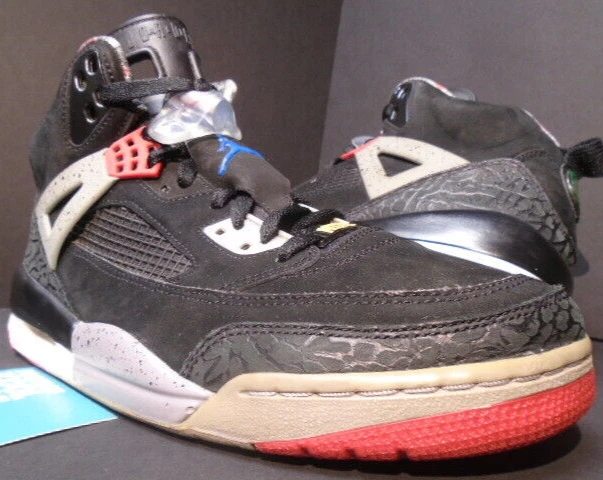 NIKE AIR JORDAN SPIZIKE BLACK FIRE RED CEMENT GREY MILITARY BLUE 315371 062 9.5